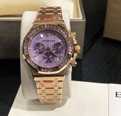 Audemars Piguet Lady 37mm Japan Quartz Movement Purple Dial Watch